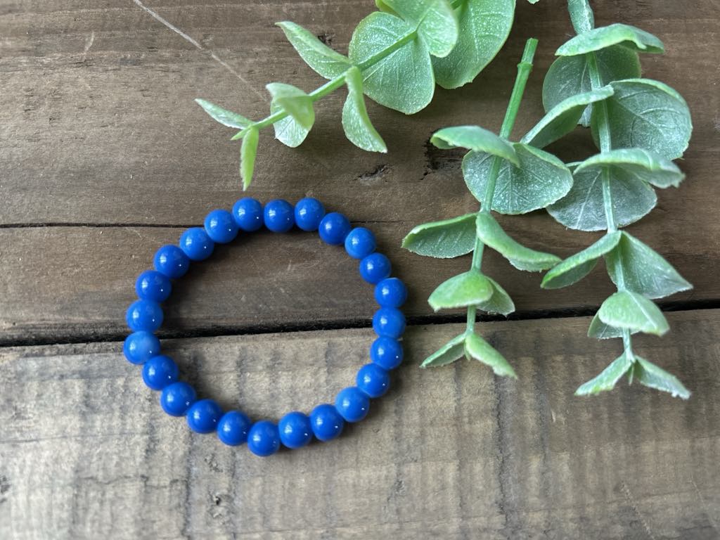 Bracelet en perles de verre pour enfant - douceur en bleu