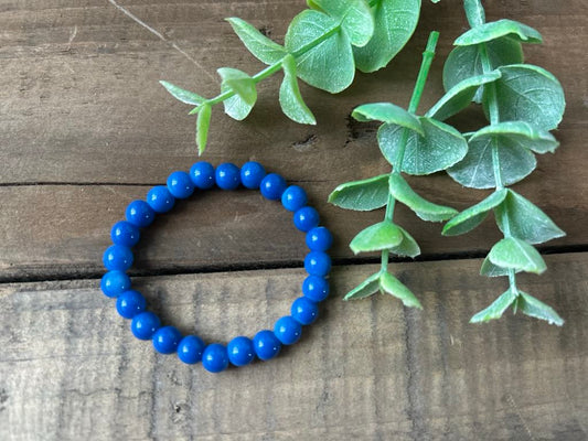 Bracelet en perles de verre pour enfant - douceur en bleu