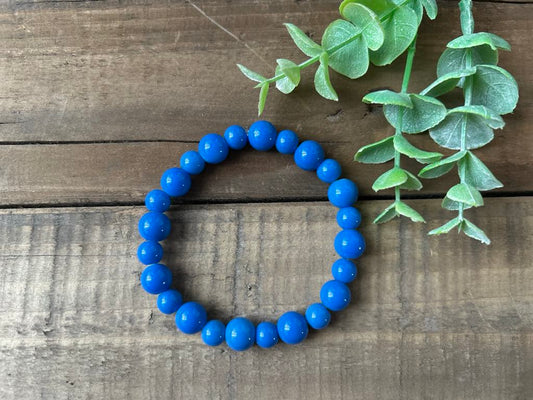 Bracelet en perles de verre pour femme - élégance en bleu