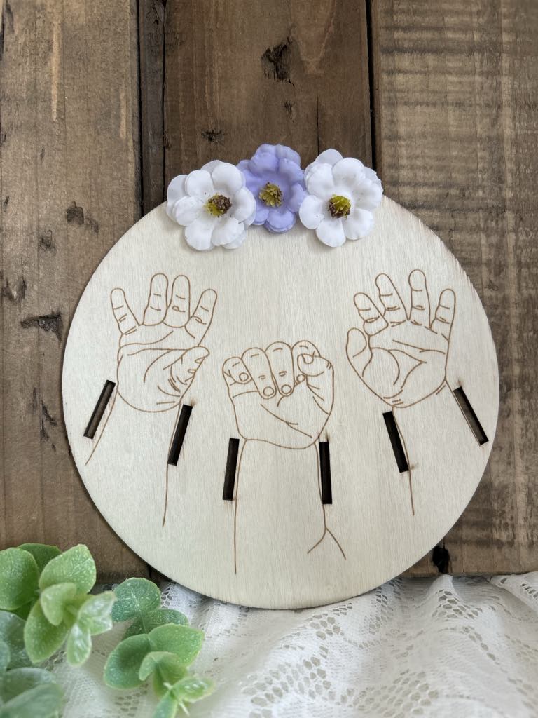 Support bracelet de naissance trois enfants